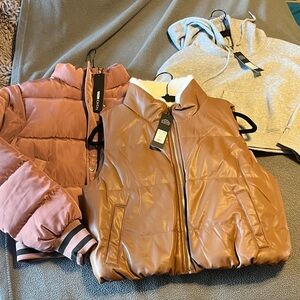 Fashion Nova Pink and Brown Puffers